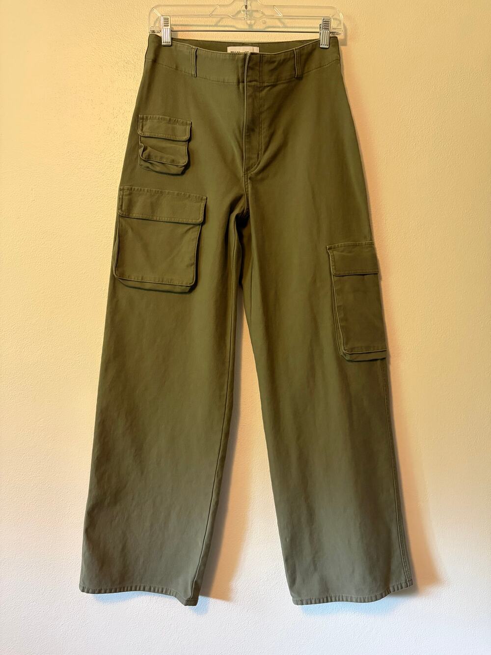TNA Aritzia Picture High Rise Cargo Pants Pockets Classic Fit Olive Green Size 8